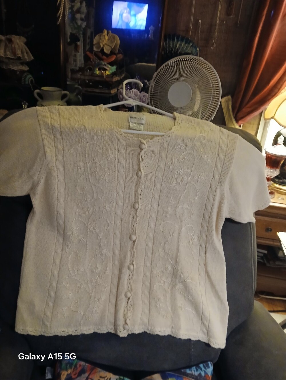 Vintage-Inspired Cream Knit Button-Up Top - Kids